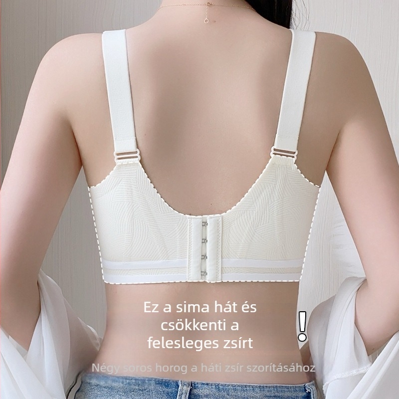 Elöl nyitható szoptatós melltartó acélgyűrűk nélkül, vékony formázott kosarak, nylon bélés 50–70%