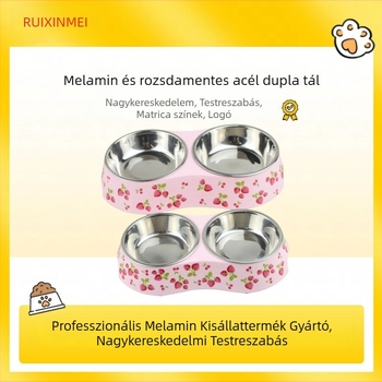 Melaminból készült kettős tálak kisállatok számára, élelmiszerbiztonsági minőségű
