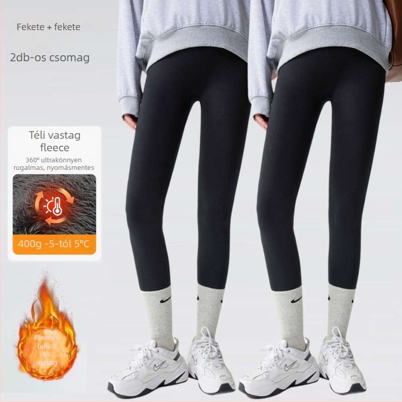 Kismama harisnya fleece béléssel, téli meleg, karcsú szabás, középső derekú, viszkóz-poliészter anyag