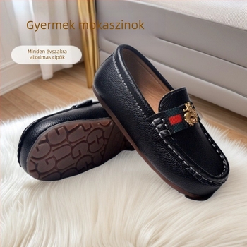 Gyerekeknek készült bőrből készült loaferek (kétrétegű marhabőr felső rész; alacsony felső rész; talp marhatendon; PU talpbetét; kézzel készített)