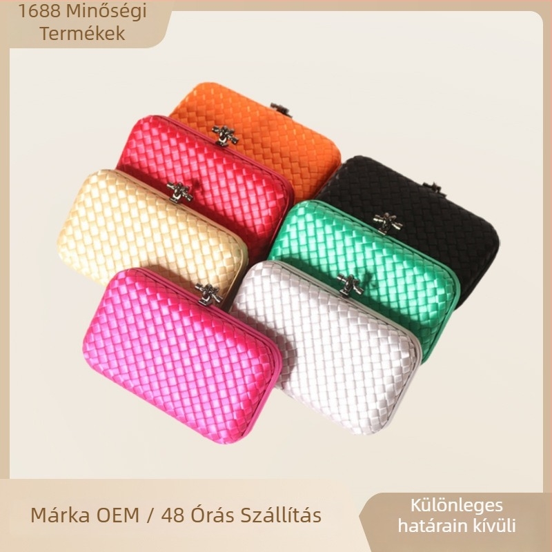 Estélyi táska - Zhanli craftsmanship, poliészter, vízszintes négyzet alakú forma, telefontartó zseb, zárómechanizmus