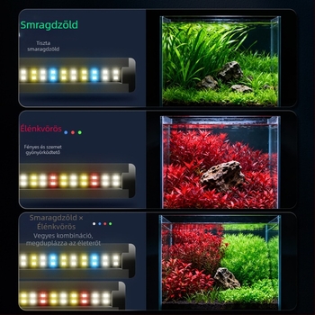 Kompakt LED-akvárium világítótest, teljes spektrummal, állvánnyal, vízálló