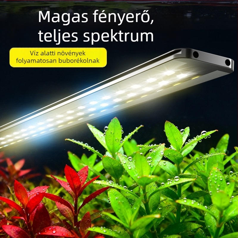 Kompakt LED-akvárium világítótest, teljes spektrummal, állvánnyal, vízálló