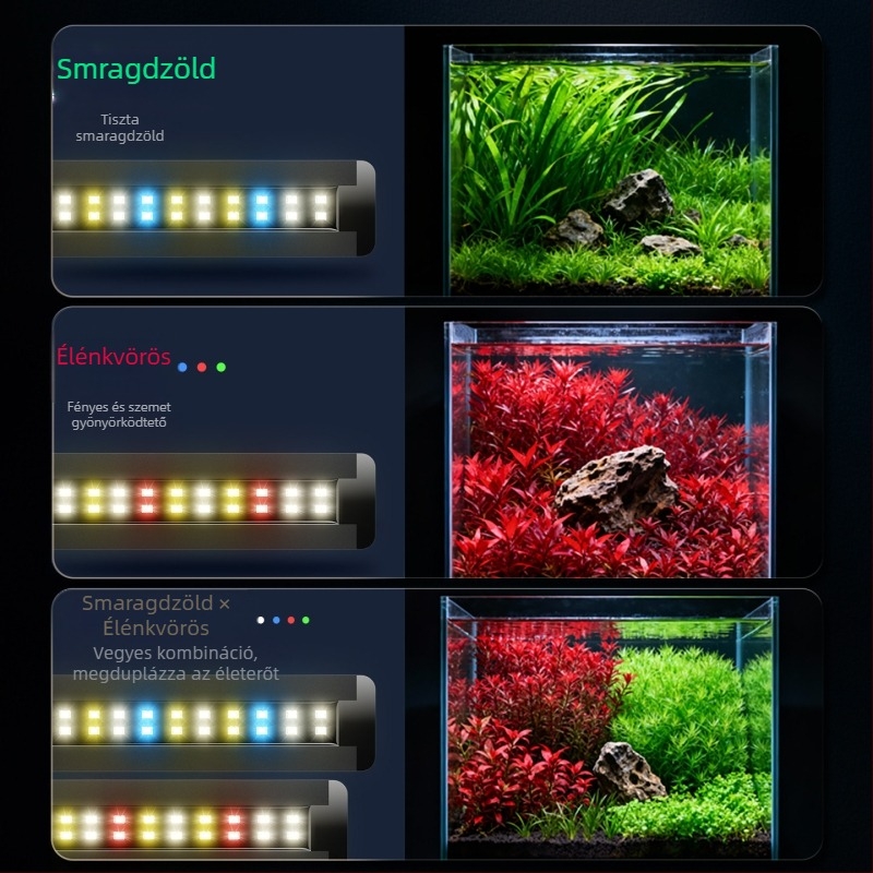 Kompakt LED-akvárium világítótest, teljes spektrummal, állvánnyal, vízálló