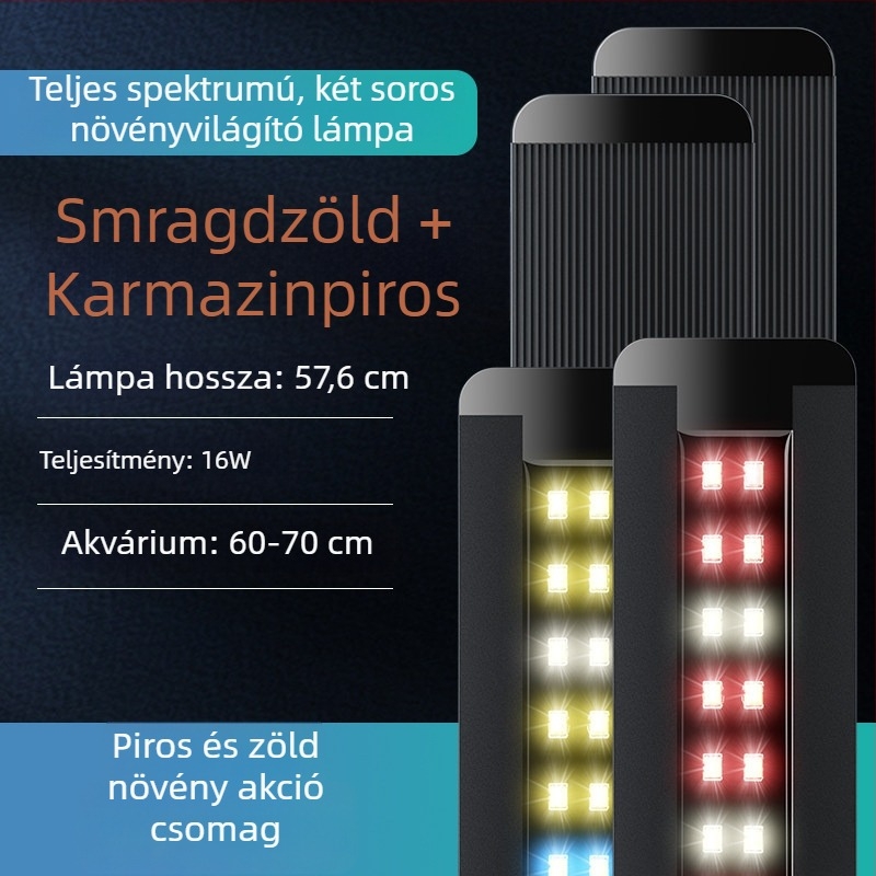 Kompakt LED-akvárium világítótest, teljes spektrummal, állvánnyal, vízálló