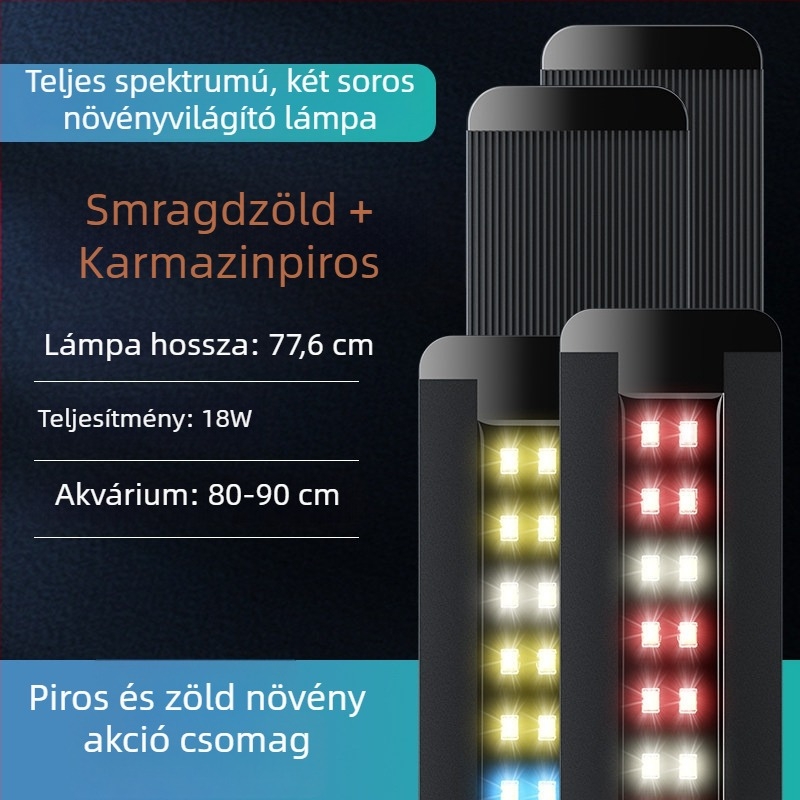 Kompakt LED-akvárium világítótest, teljes spektrummal, állvánnyal, vízálló
