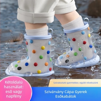 Gyerekeknek szóló esőcipő, uniszex, PVC felső rész, alacsony szár, vízálló, csúszásmentes