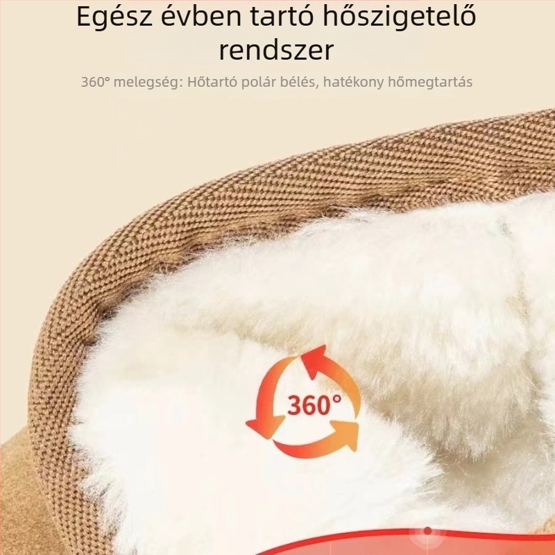 Gyermekeknek készült valódi bőrből készült hócsizma, 2025 téli új modell, bélelt rövidBakancs lányoknak és fiúknak, meleg babacipő.