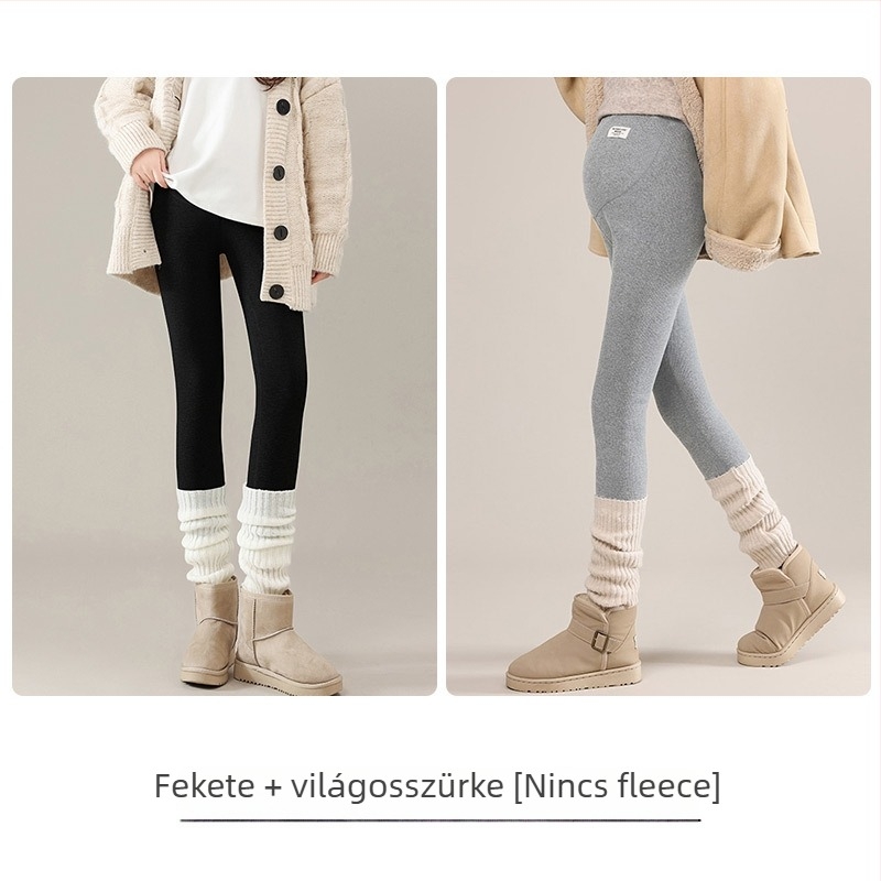 Anyasági nadrág fleece-béléssel, has támasz, magas derék, hosszú, poliészter anyag