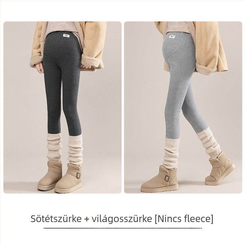 Anyasági nadrág fleece-béléssel, has támasz, magas derék, hosszú, poliészter anyag
