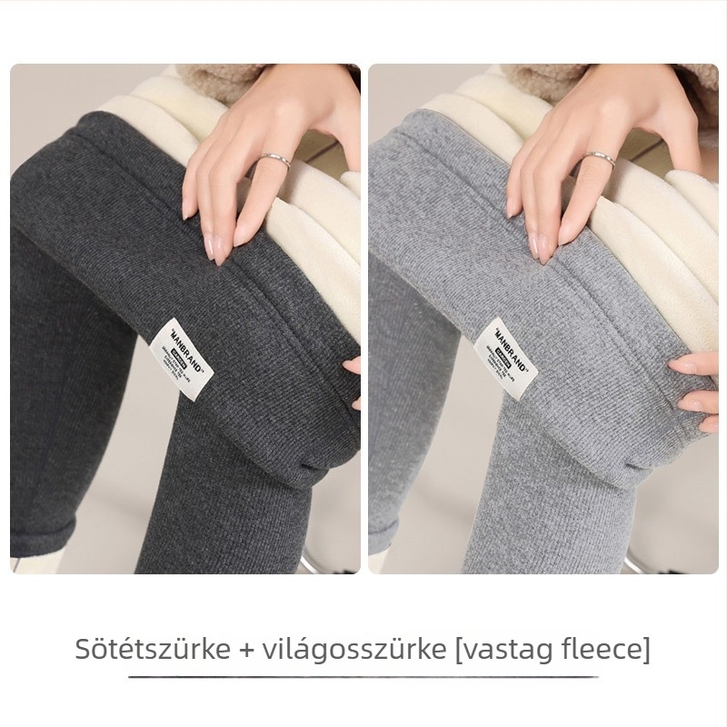 Anyasági nadrág fleece-béléssel, has támasz, magas derék, hosszú, poliészter anyag