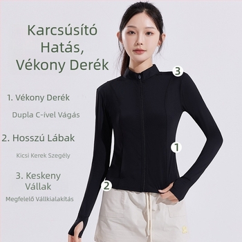 Női nyári UV-védő dzseki jóga – nylon, karcsú szabás
