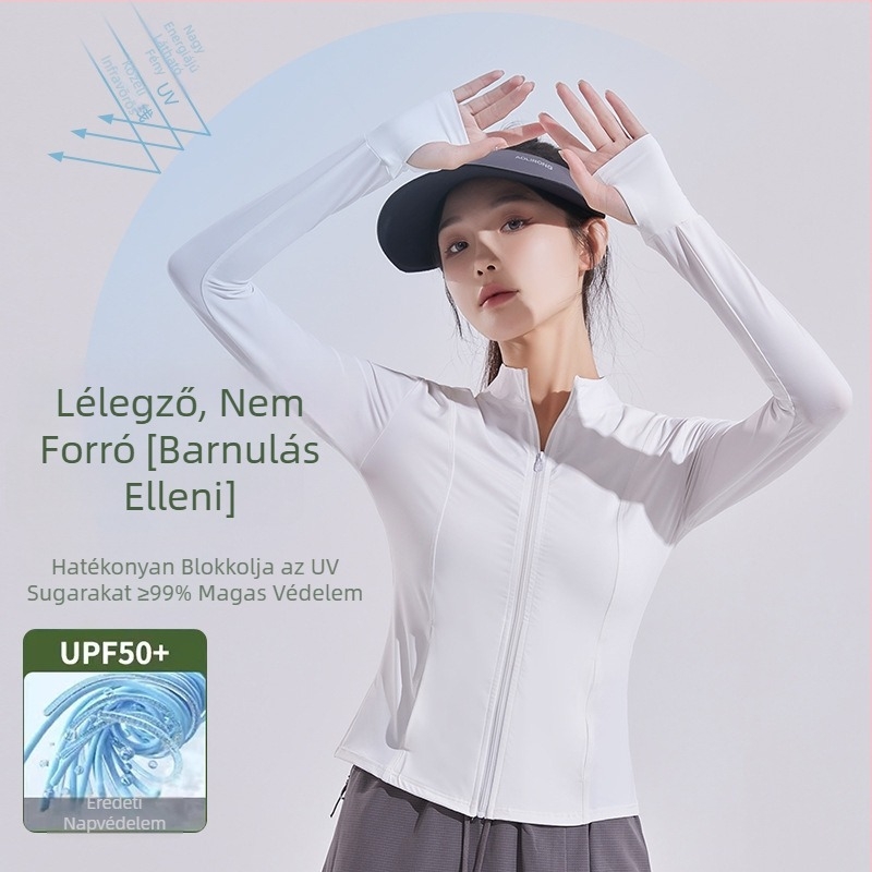 Női nyári UV-védő dzseki jóga – nylon, karcsú szabás