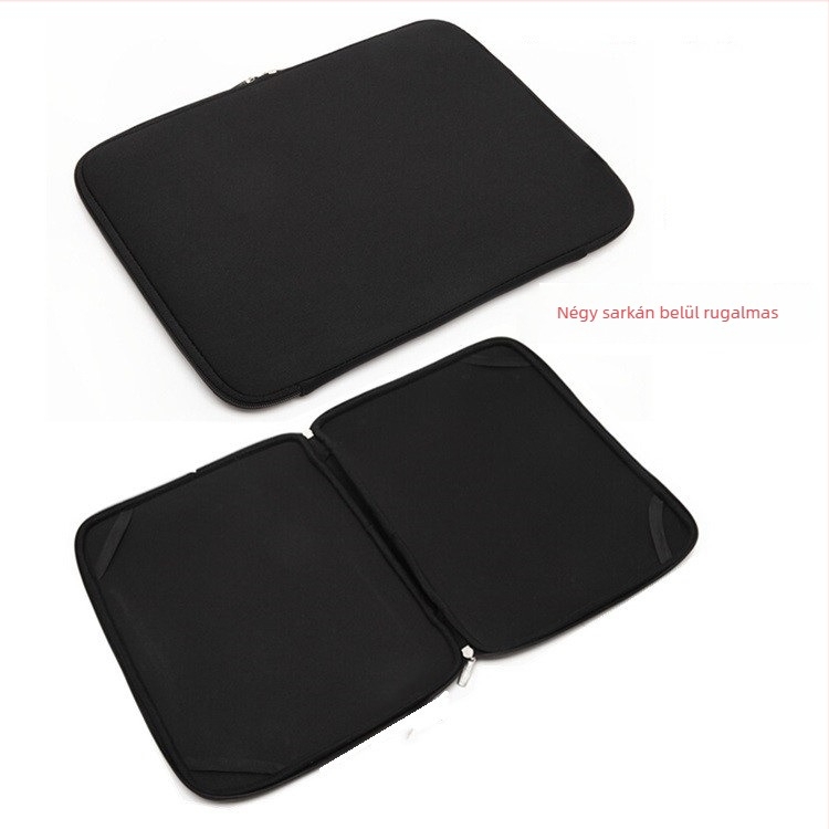Neoprén laptop tok cipzárral, sarokvédőkkel, belső számítógép-zsebbel, vízálló