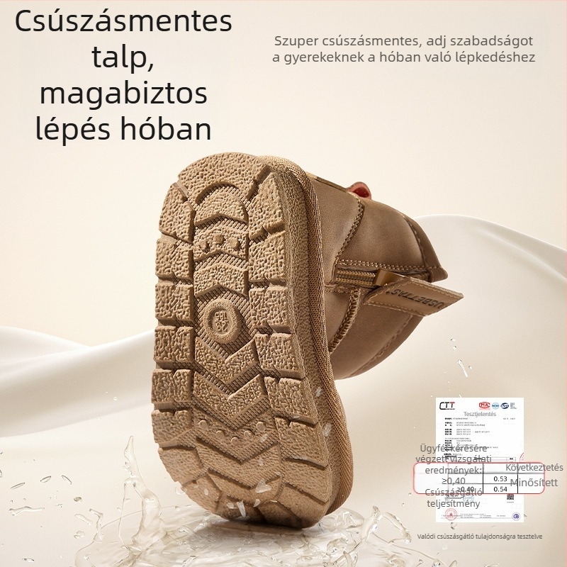 Belleptide gyerekek téli hócsizmája, 2025 tél, belső fleece bélés, középmagasságú, meleg, csúszásmentes fiúknak és lányoknak