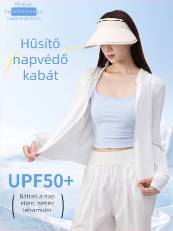 Női UV-védő kabát, lélegző viszkóz anyagból, UPF50+, karcsúsított fazon, rövid fazon, elől cipzárral