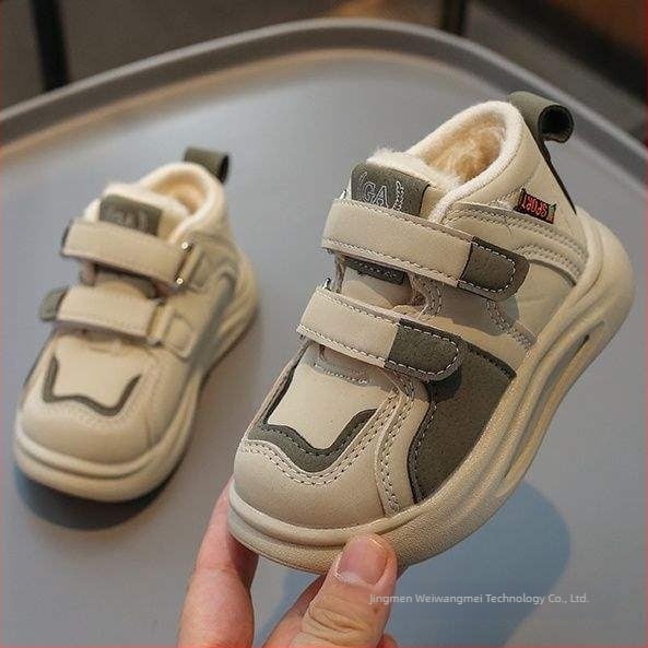 Gyerekeknek szóló pamut téli cipő, puha talp, fleece bélés, Velcro-zár, 1–3 éveseknek