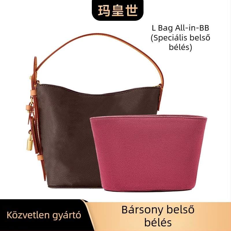 L-119 Belső szervező bucket baghez: velúr anyag, poliészter bélés, cipzár, lélegző és antibakteriális, nőknek