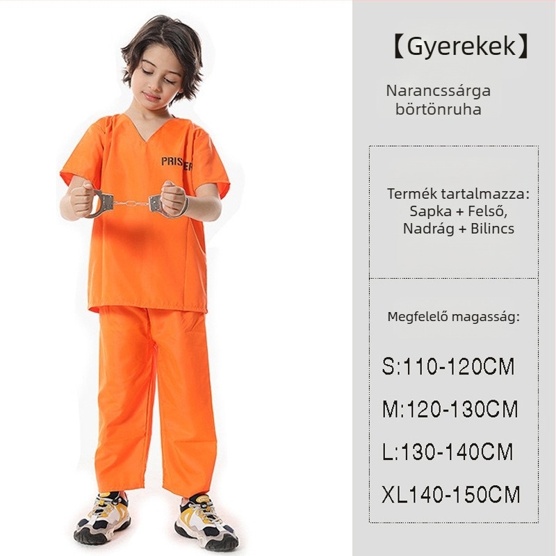 Uniszex Halloween rab jelmez csíkos mintával - poliészter anyag, regenerált cellulóz rostok ≥95%, színpadi viselet/maszkoláshoz, 17 év alattiaknak