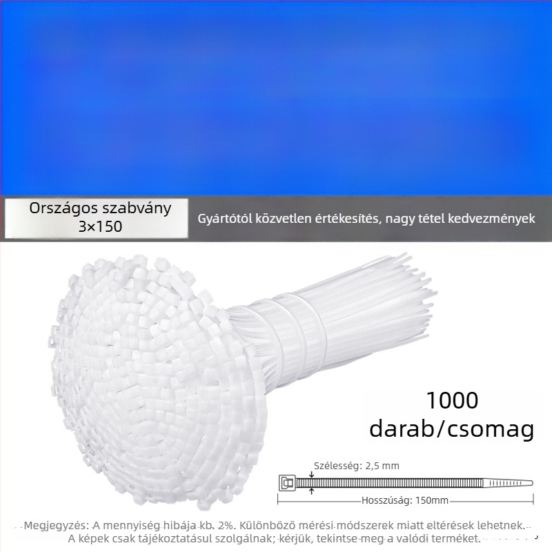 Önzáró nylon kötöző - PA66, szélesség 2,5 mm, helyszíni használatra, hidegálló