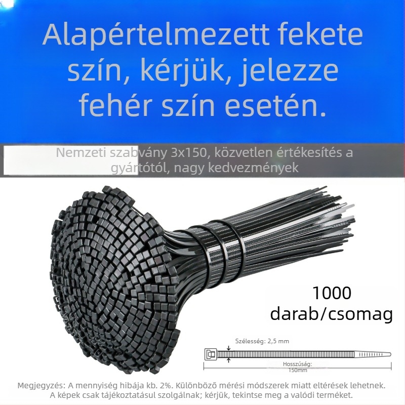 Önzáró nylon kötöző - PA66, szélesség 2,5 mm, helyszíni használatra, hidegálló