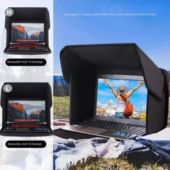 Noteszgép képernyővédő magánélet védelmére, anti-glare, ultrakönnyű, bővíthető, összecsukható, nylon anyag, poliészter bélés, 2025 tavasz