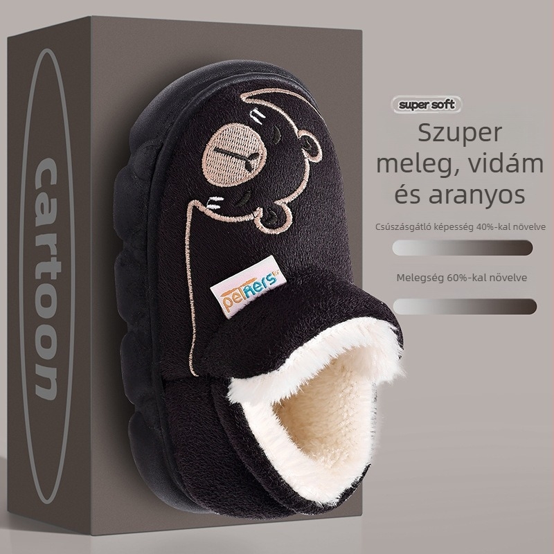 Gyerekek téli csizmái fleece béléses, melegek, puha talpú, csúszásmentes, rajzfilm mintával