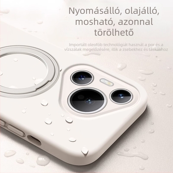 Huawei Mate 80 Pro tok folyékony szilikonból forgó állvánnyal – ütésálló, matt felület, ujjlenyomat-mentes