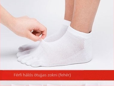 Férfi ötujjú zokni - légáteresztő hálószövésű, rövid szárú, tavasz-nyár, tengeri stílus