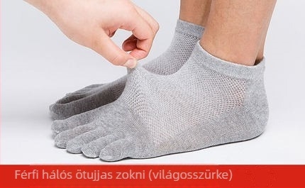 Férfi ötujjú zokni - légáteresztő hálószövésű, rövid szárú, tavasz-nyár, tengeri stílus
