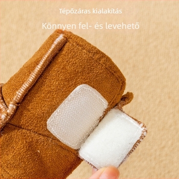 Jingshilu babacipő őszi-téli, báránygyapjú belső, pamut bélés, puha talp, Velcro-zárás, 6–12 hónapos