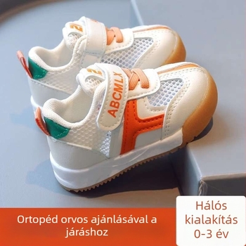 Csecsemő hálós cipő, csúszásmentes talppal, uniszex, nyár, 12–36 hónap