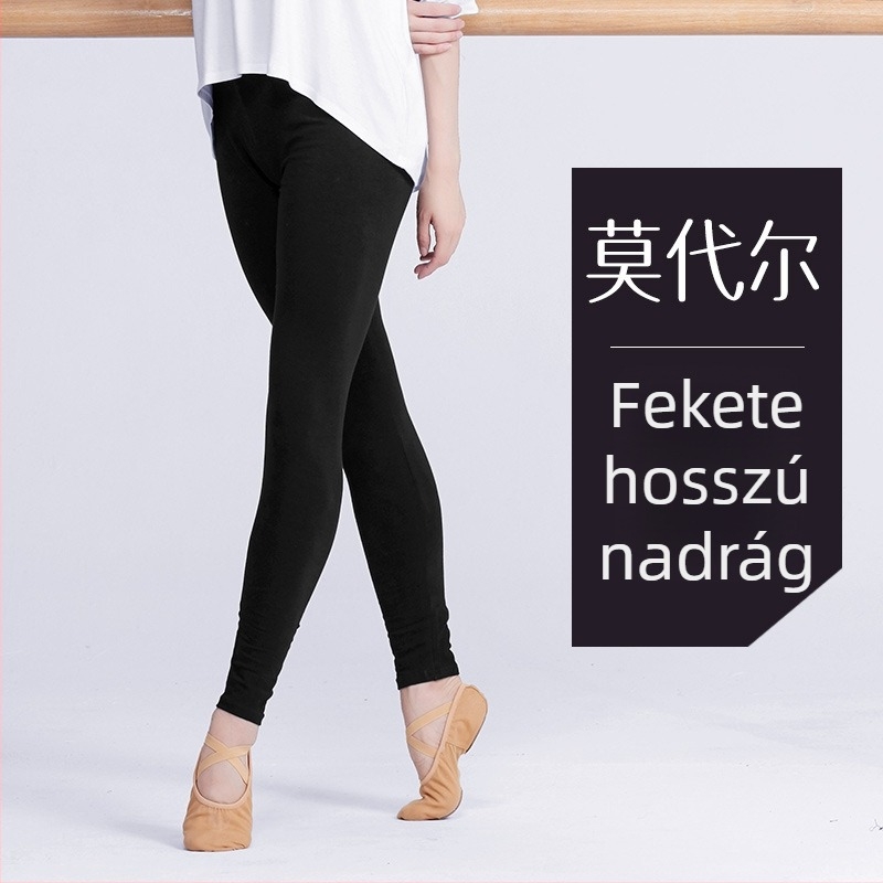 Női modern tánc capri nadrág, balethez és tánchoz, 95% pamut, egyszínű