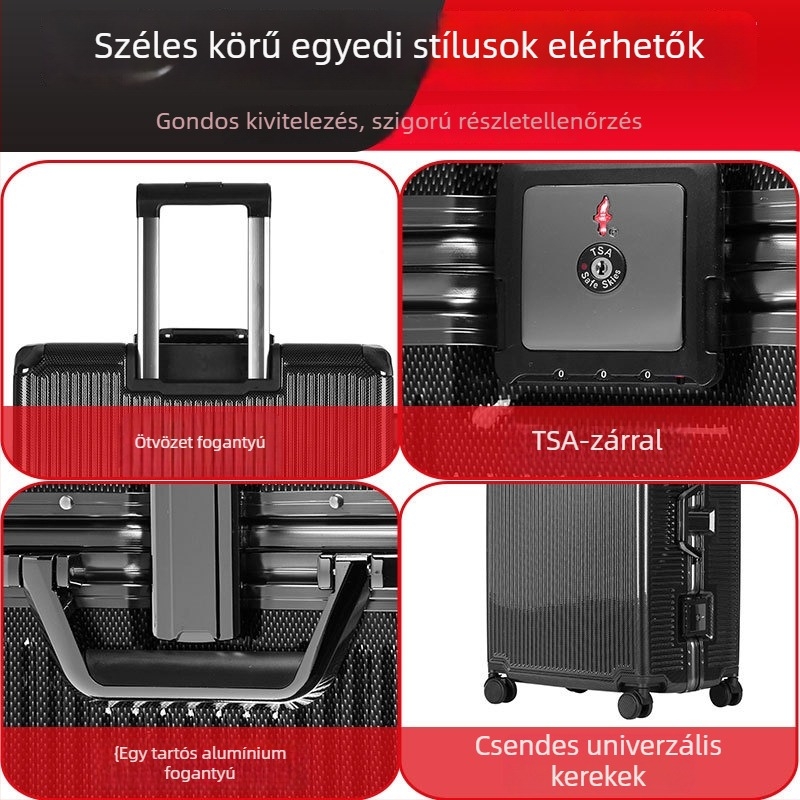 ABS+PC bőrönd, 2,5 kg, univerzális kerekek, kombinációs zár