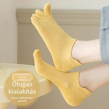 Női ötujjú zokni, pamutból, antibakteriális, nedvszívó, szagálló