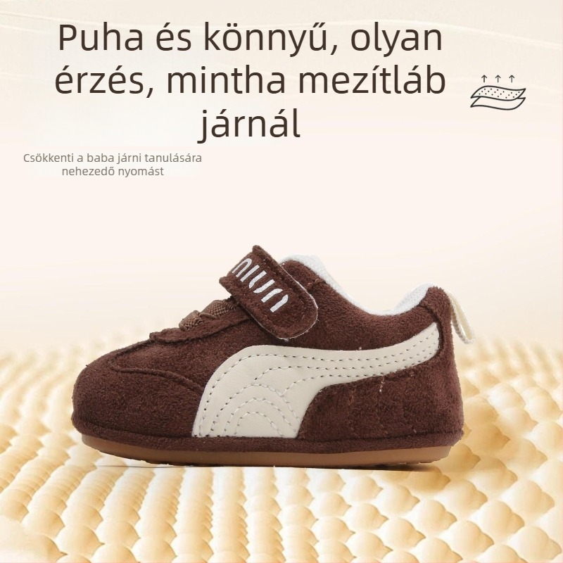 Őszi babacipők 0–3 éveseknek, uniszex, csúszásmentes puha talpú kényelmes sétacipők