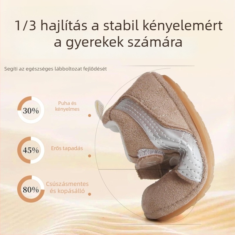 Őszi babacipők 0–3 éveseknek, uniszex, csúszásmentes puha talpú kényelmes sétacipők