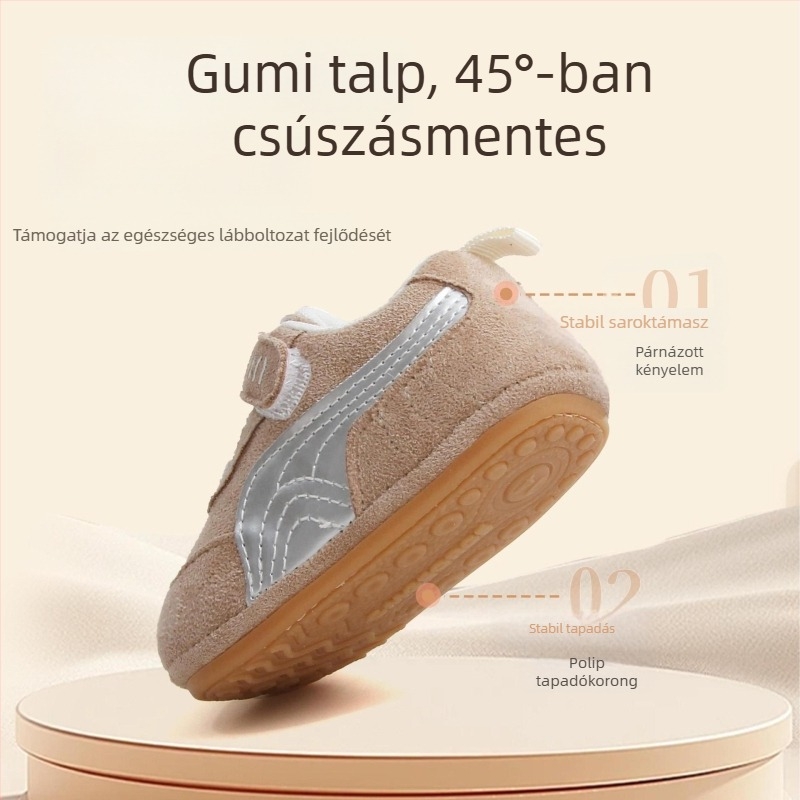 Őszi babacipők 0–3 éveseknek, uniszex, csúszásmentes puha talpú kényelmes sétacipők