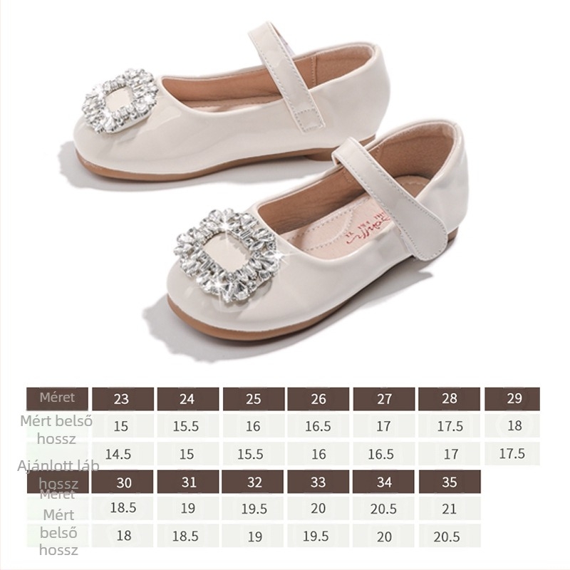 Kisgyerekeknek készült alacsony nyakú cipő – hercegnő stílus, Velcro záródás, bélés PU, talp műanyag