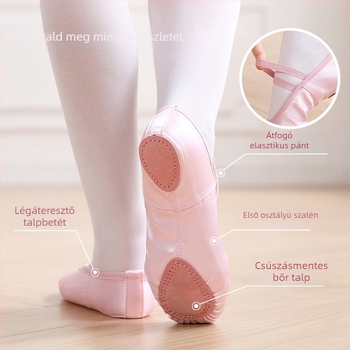 Balett tánc cipő, selyem felsőrésszel, légáteresztő és könnyű, lányoknak