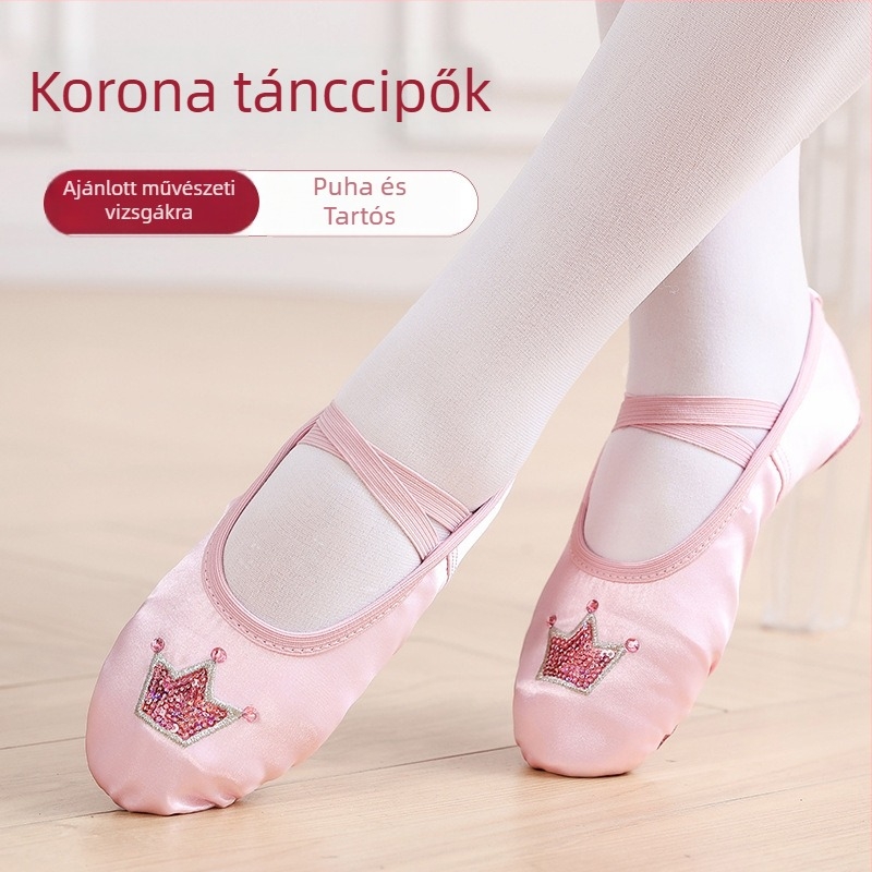 Balett tánc cipő, selyem felsőrésszel, légáteresztő és könnyű, lányoknak