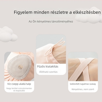 Fűzős balettcipő tornázáshoz, vászon felsőréteg, bőr talp, légáteresztő és könnyű, gyermekeknek