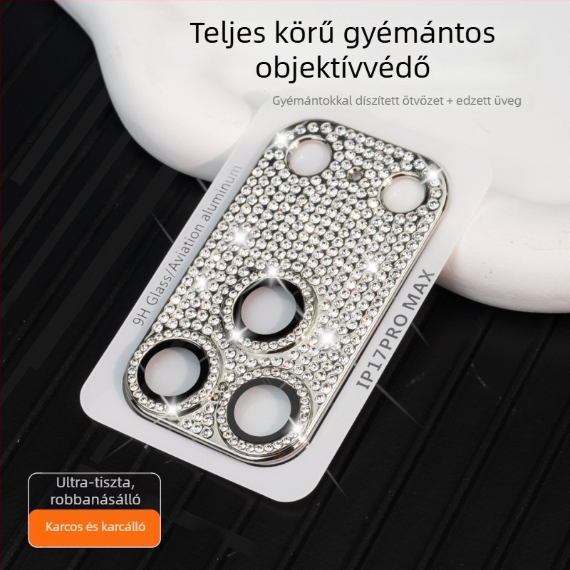 iPhone 17 hátlapi kamerája védő lencse fólia – edzett üveg, HD, ütésálló, porálló