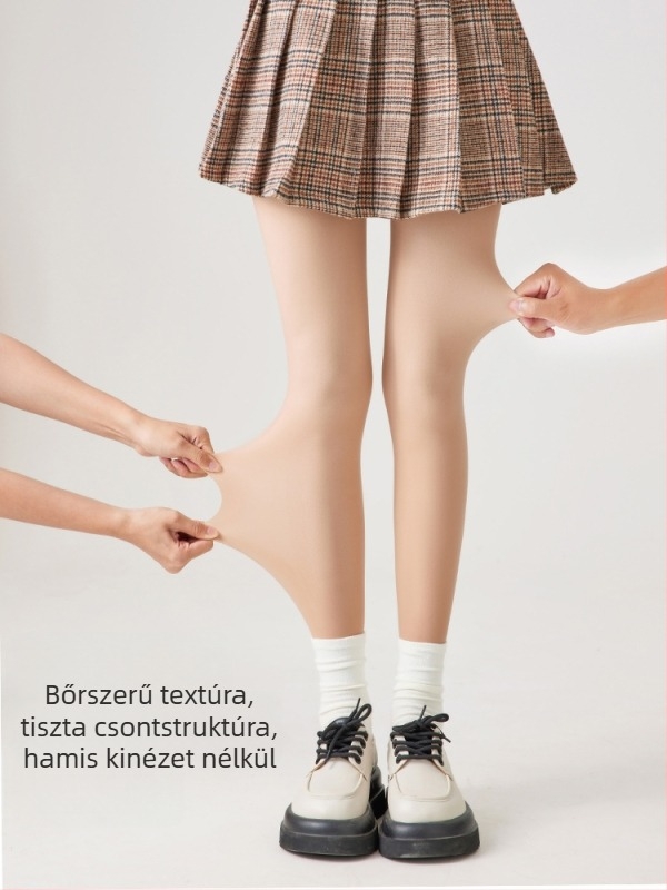 Női bársony fleece-párnázott harisnya, vastag, karcsúsító fazon, egyszínű, nylon 70–80% és spandex <30%, 2024 téli szezon