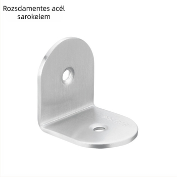 Rozsdamentes acél WC válaszfal csatlakozó, 90°-os derékszög, kefézett felület, két részes készlet
