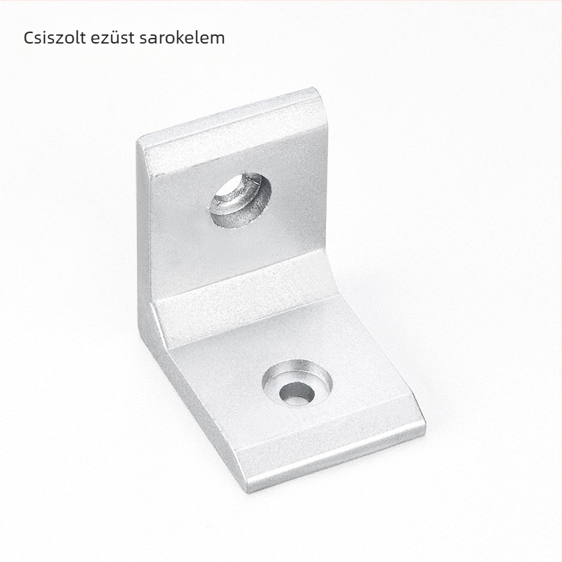 Rozsdamentes acél WC válaszfal csatlakozó, 90°-os derékszög, kefézett felület, két részes készlet