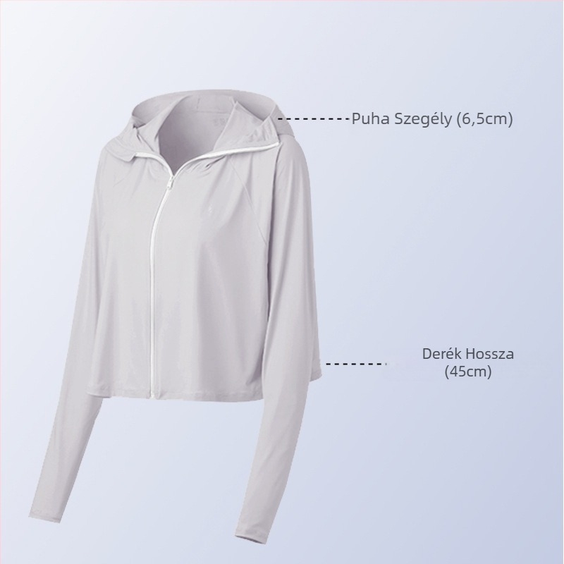 Női külső UV-védett kapucnis széldzseki nylon anyagból, légáteresztő, vízálló, ultra-könnyű, visszaverő éjjeli láthatósági elemekkel