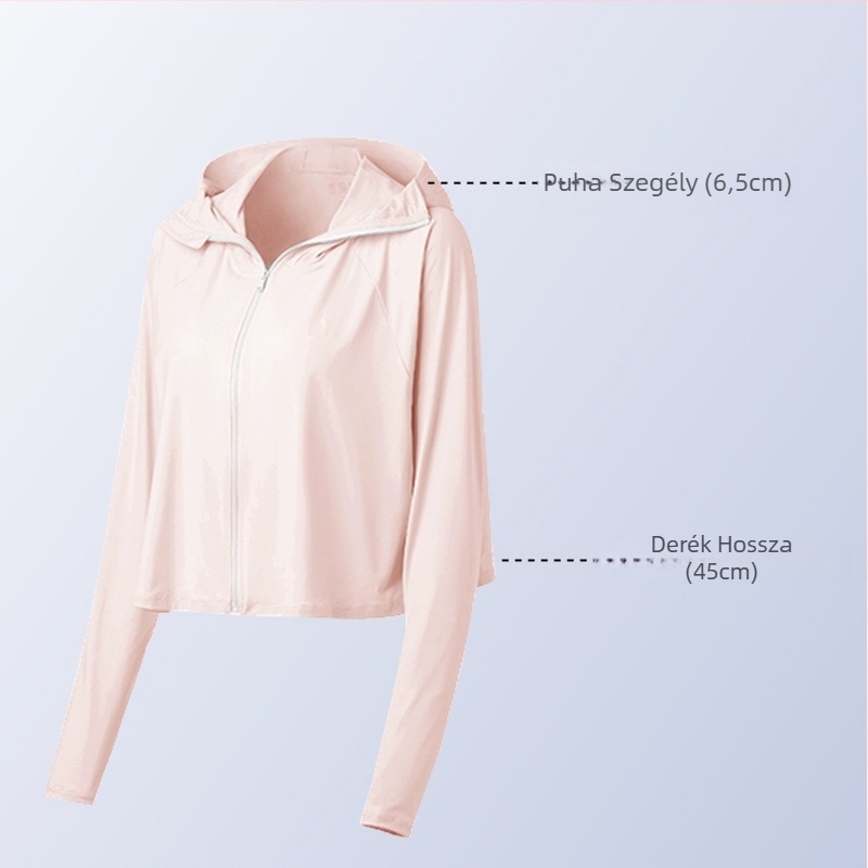 Női külső UV-védett kapucnis széldzseki nylon anyagból, légáteresztő, vízálló, ultra-könnyű, visszaverő éjjeli láthatósági elemekkel