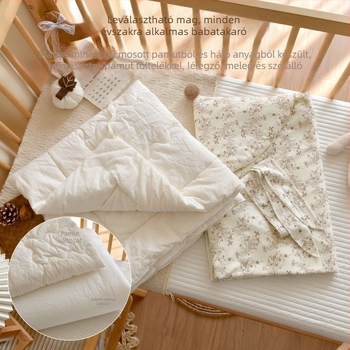 Újszülött téli takaró, 100% pamut quilt, töltet poliészter és pamut, 0.55-1.0 kg, levehető belső pamut réteg
