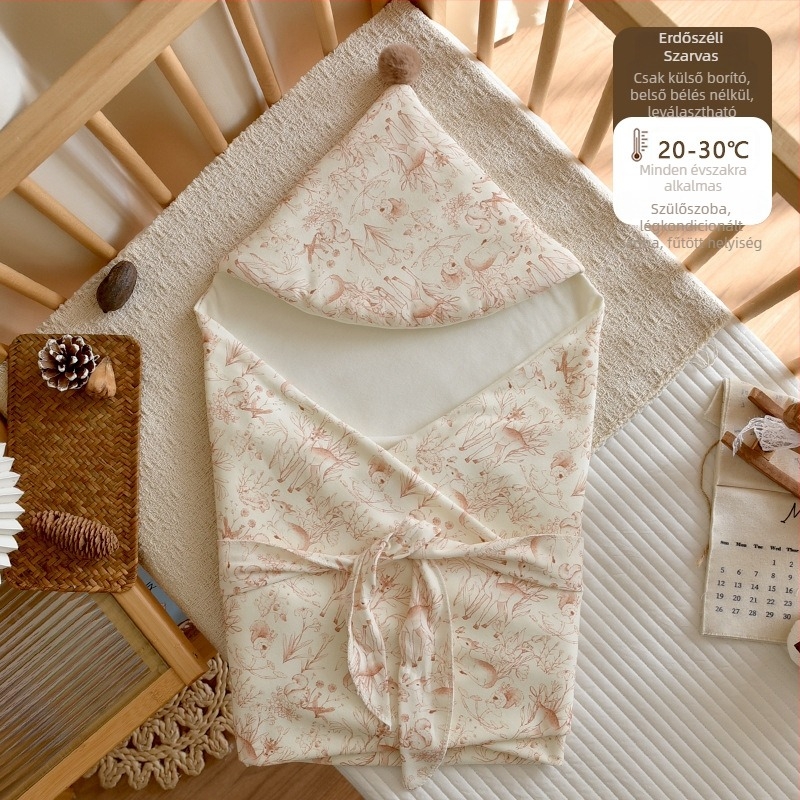 Újszülött téli takaró, 100% pamut quilt, töltet poliészter és pamut, 0.55-1.0 kg, levehető belső pamut réteg